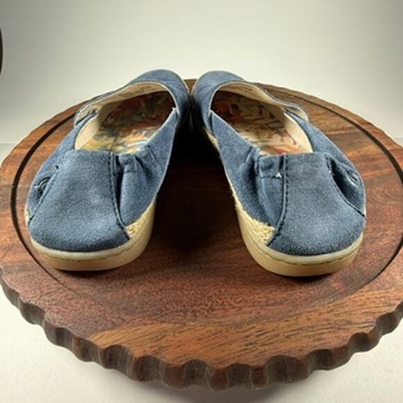 Born Castries Espadrille Flats Blue Suede Leather Slip-On Comfort Shoes 6M - Picture 4 of 11